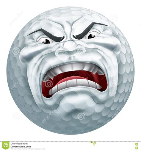 Angry Golf Ball Sports Cartoon Mascot Stock Vector - Image: 72528263