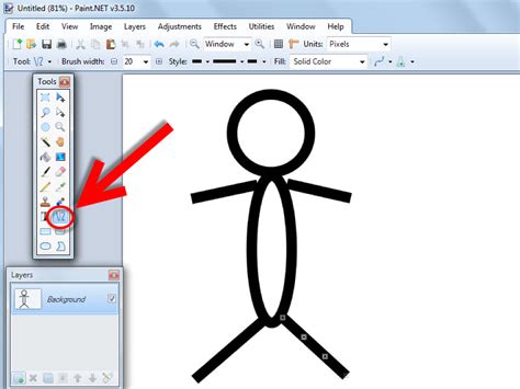 How To Draw A Stick Figure On Paint Net 3 Steps With