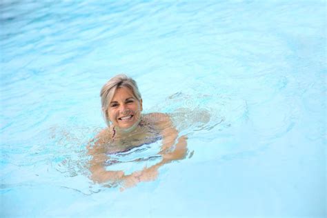 Mature Woman Swimming Pool Stock Photos Free Royalty Free