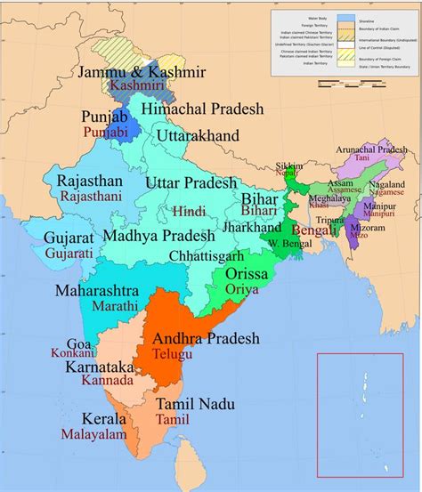 Map of india, satellite view. india map with states and languages - Google Search ...