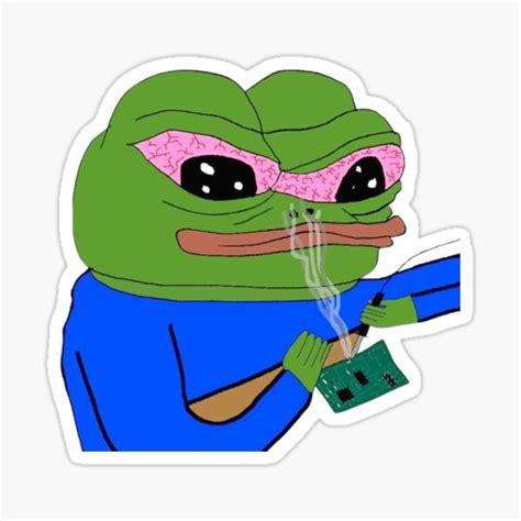 Stoned Pepe High On Circuits Electrical Engineer Sticker For Sale