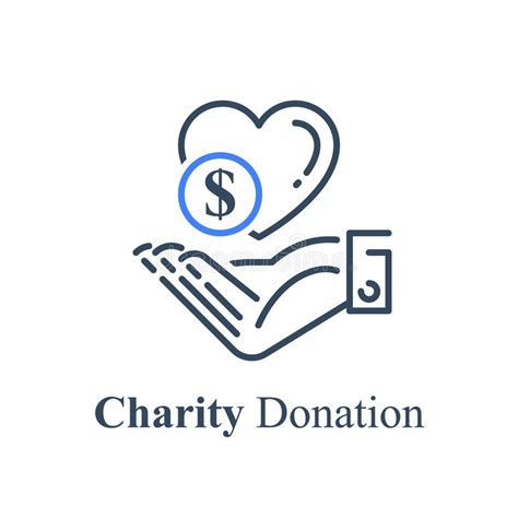 Hand And Heart Charity Fund Concept Financial Help Stock Vector