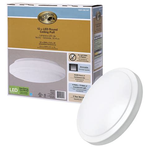By hampton bay (1334) $ 29 97. 12 in. White Round LED Flush Mount Ceiling Light Pantry ...
