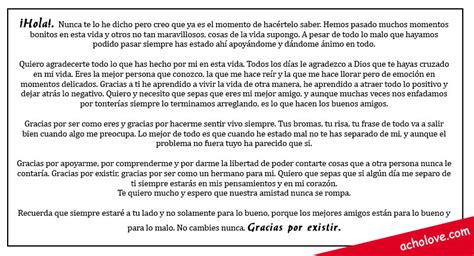 Espero que sigas a mi lado por mucho tiempo más. Carta para mi mejor amigo - Un verdadero hermano