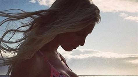 Leah Jenner Shows Off Bare Baby Bump In A Bikini