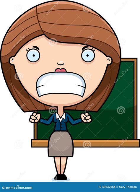 angry cartoon teacher stock vector image 49632564