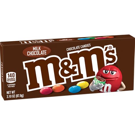 Mandms Milk Chocolate Candy Theater Box 31 Oz Box