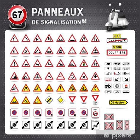 Poster Panneaux de signalisation routière de n 3 PIXERS FR