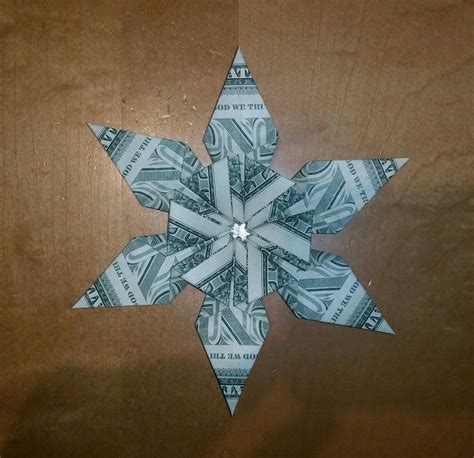 Snowflake Front Dollar Bill Origami Money Origami Christmas Party