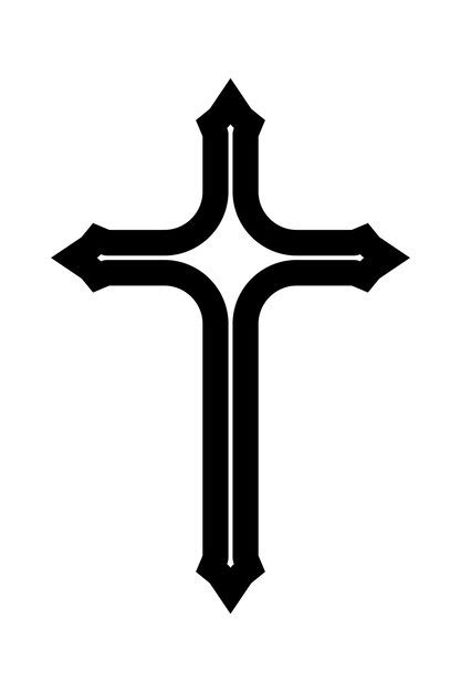 Premium Vector Christian Crucifix Icon Symbol Flat Vector Illustration