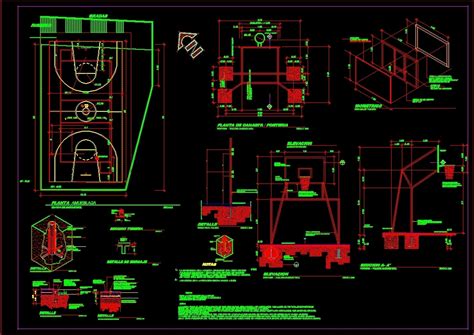 Descubrir 31 Imagen Cancha Basquetbol Autocad Abzlocal Mx