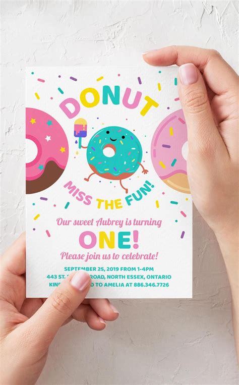 A Fun And Cheerful Donut Birthday Party Invitation Download Now To