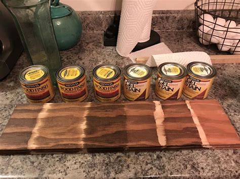 Maybe you would like to learn more about one of these? Minwax stains (one coat) on pine plywood from left to ...