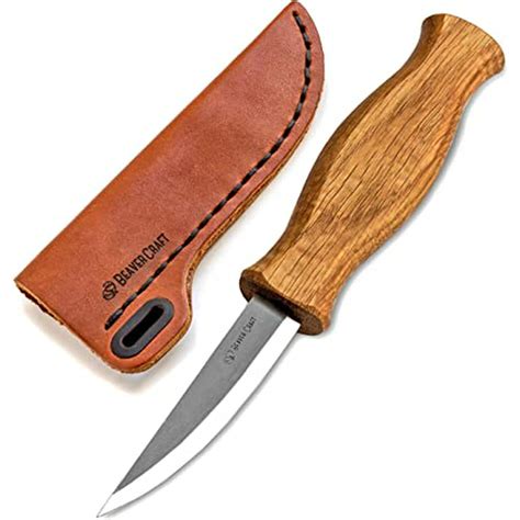 Beavercraft Sloyd Knife C4s 314 Wood Carving Sloyd Knife With Leather