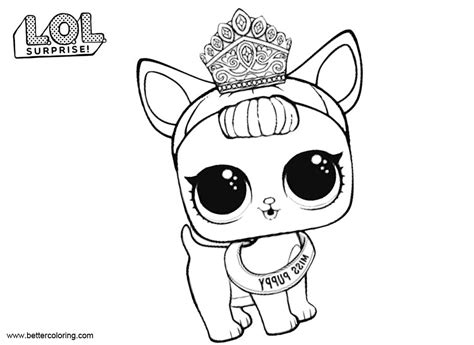 Dolls are so cute and make great coloring pages. LOL Pets Coloring Pages Miss Puppy - Free Printable ...