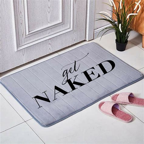 Get Naked Microfibre Custom Floor Mat Grey Memory Foam Soft Etsy