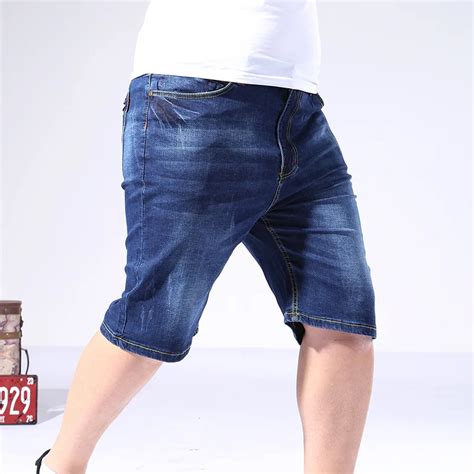 2018 New Summer Mens Denim Shorts Loose Elasticity Slim Regular Casual Knee Length Short Jeans