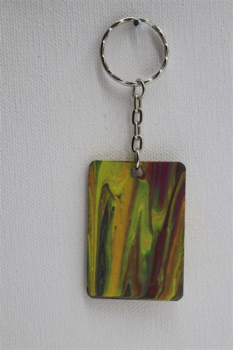 Wooden Rectangle Keychain 52cm2 In Length 34cm13 In Etsy