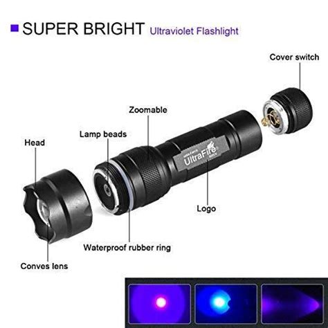 Ultrafire Black Light Uv Flashlight Super Power Uv 395 405 Nm Led Wf