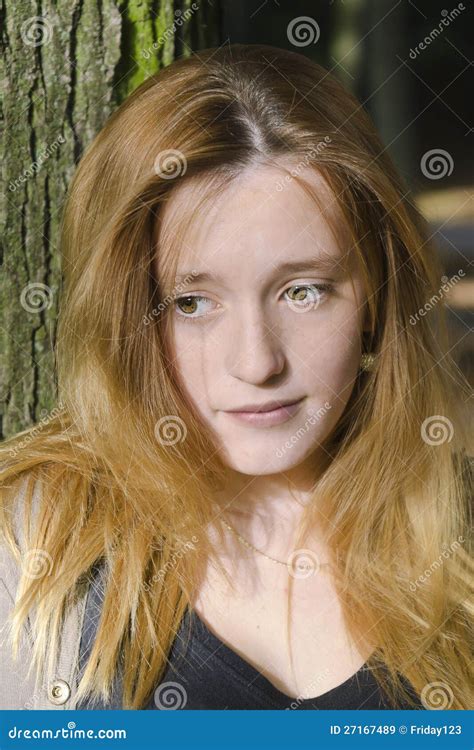 Portrait Of A Dreamy Girl Stock Image Image Of Glamor 27167489