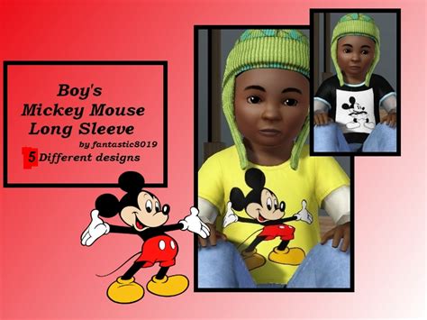 The Sims Resource Mickey Mouse Long Sleeve Toddler