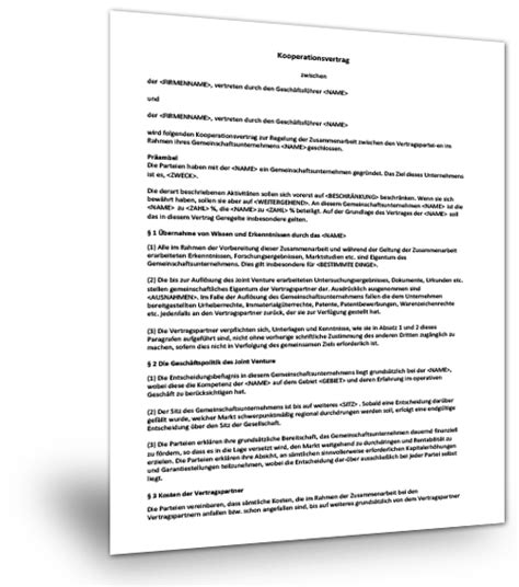 Kooperationsvertrag vorlage kostenlos fancy kooperationsvertrag. Kooperationsvereinbarung Muster Kostenlos / Vorlage Fur ...