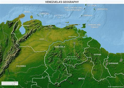 Venezuela Geography Map Map Of Venezuela Geography South America