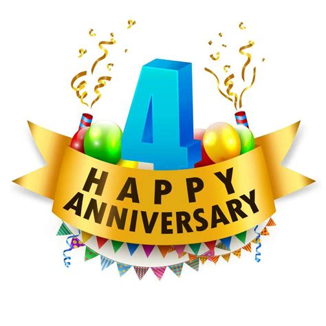 Happy 4th Anniversary Celebration Vector Illustration 24722977 Vector Art At Vecteezy