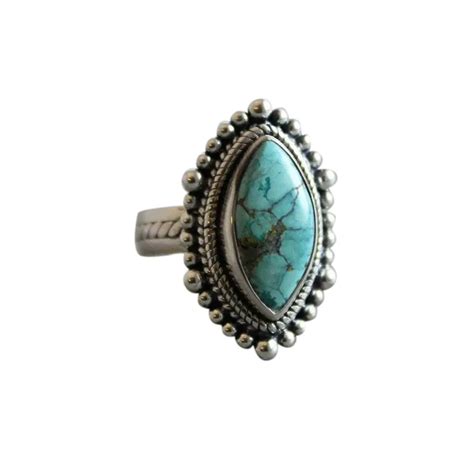 Turquoise Marquise Sterling Silver Ring Ruby Lane