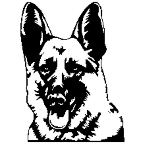 German Shepard Line Art Dog Stencil German Shepherd Dogs Dog Silhouette