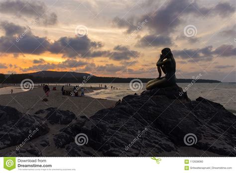 Songkhla Golden Mermaid Editorial Image Image Of Sitting 112638060