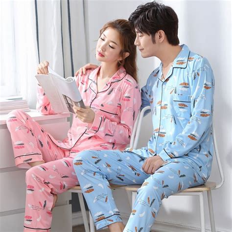 Autumn Winter Pyjama Loose Men Style Couple Pijama Set Sleepwear Top Pants Young Lovers Pajamas