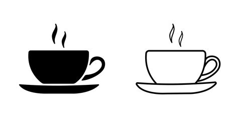 Coffee Cup Outline And Silhouette Icon 2743513 Vector Art At Vecteezy