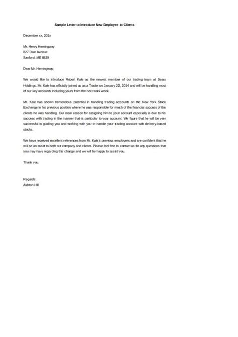 New Manager Introduction Letter To Employees Collection Letter