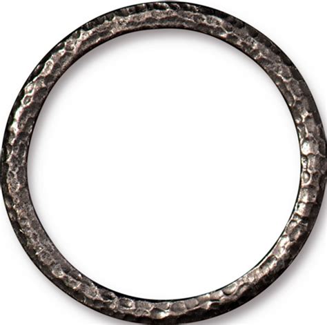hammertone 1 25 inch ring oxidized black pewter 10 per pack tierracast inc