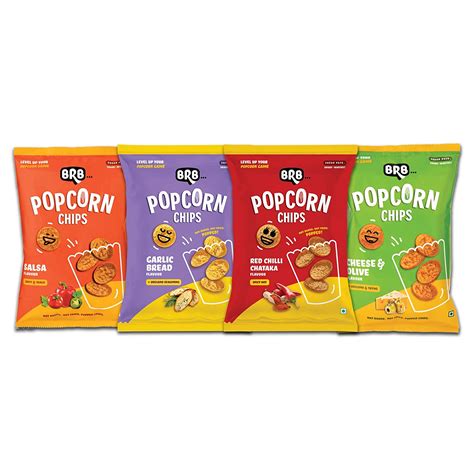 Brb Popcorn Chips Popcorn Upgraded 4 Packs X 48 Grams 4 Flavours