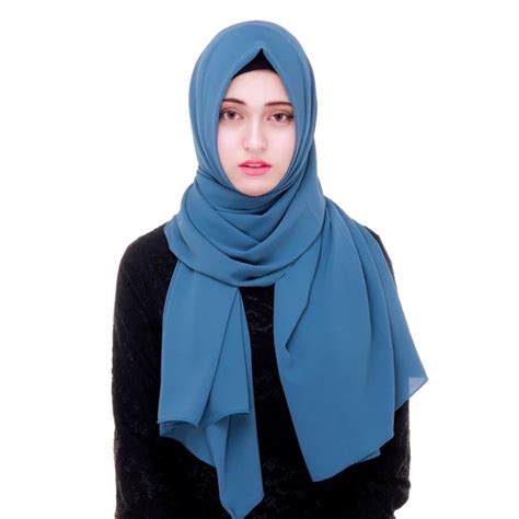 2017 20 Colors Thick Bubble Chiffon Hijab Scarf Abaya Bandana Muslim H