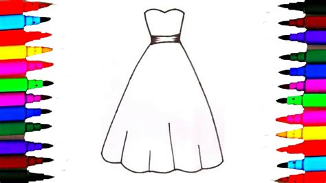 How To Draw A Dress Step By Step For Kids
