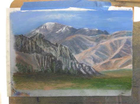 Original Mountain Pastel Painting One Of A Kind Artwork Rocky