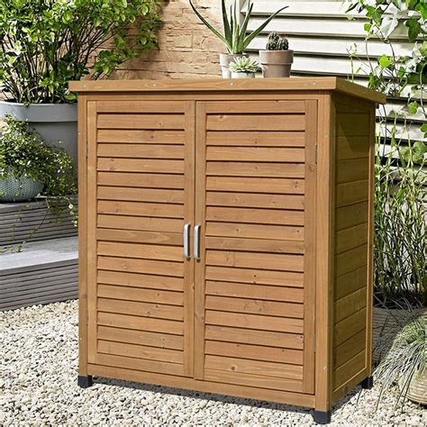 Hobird Outdoor Storage Shed Fir Wood Cabinet For Garden
