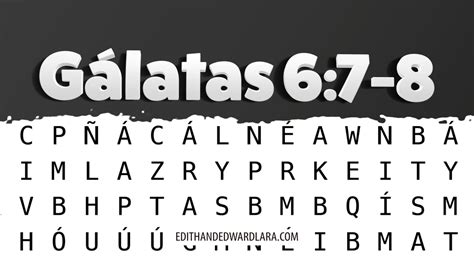 Juego Bíblico Sopa de Letras con Mensaje Oculto Gálatas 6 7 8 para