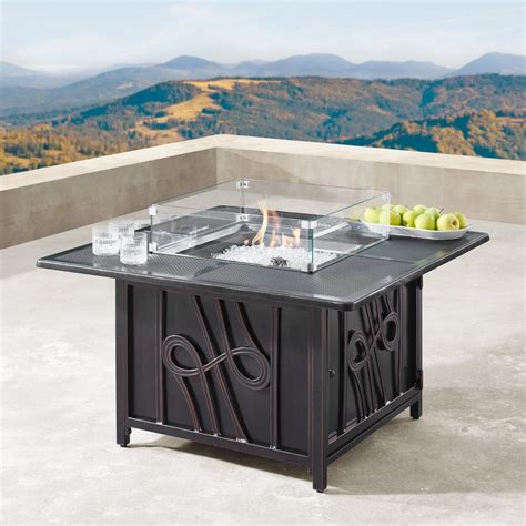 Oakland Living Regis 42 In Square Propane Fire Pit Table