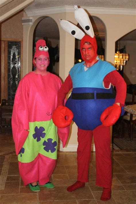2010 Sponge Bob Patrick And Mr Krabbs Couple Halloween Costumes For
