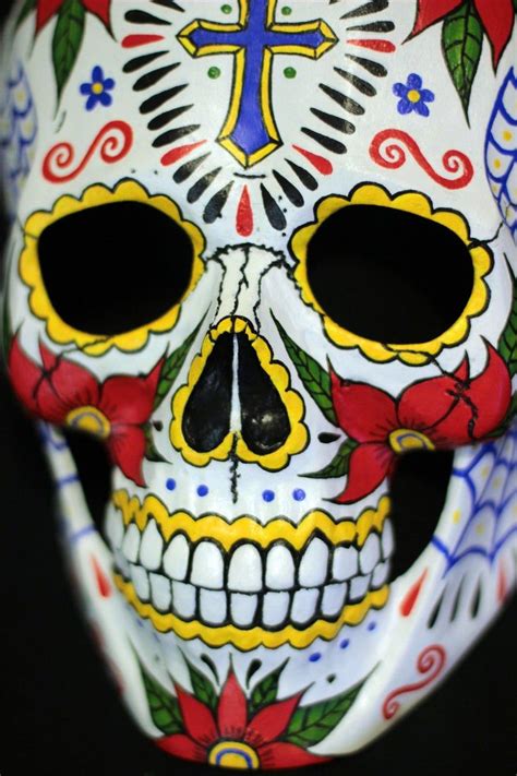 Santa Muerte Halloween Mask Skull Mask Hand Painted Skull Mask Skull