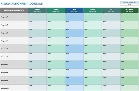 Editable Free Weekly Schedule Templates For Excel Smartsheet 2 Week