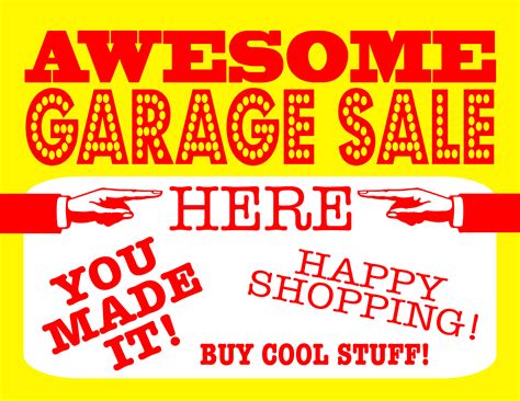Diy Printable Awesome Garage Sale Signs