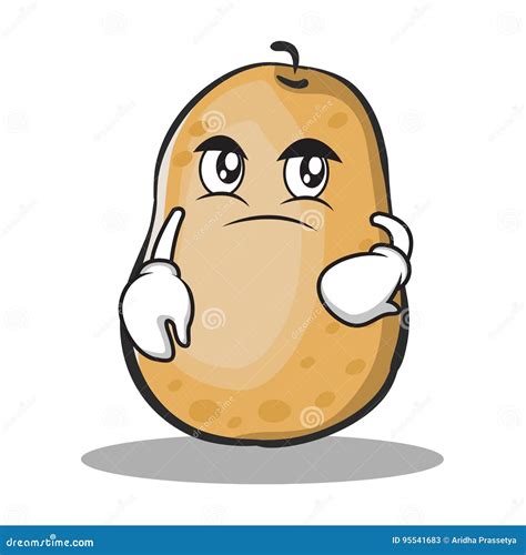 Confused Potato Character Cartoon Style Stock Vector Illustration Of