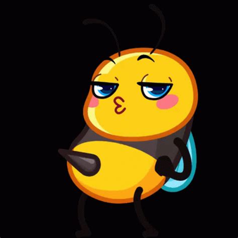 Funny Animated Cartoon Animated Emoticons Animated Gif Bee Happy