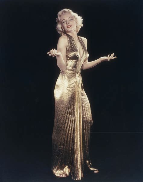 Marilyn Monroe William Travilla Gold Dress Gentlemen Prefer Blondes Marilyn Monroe