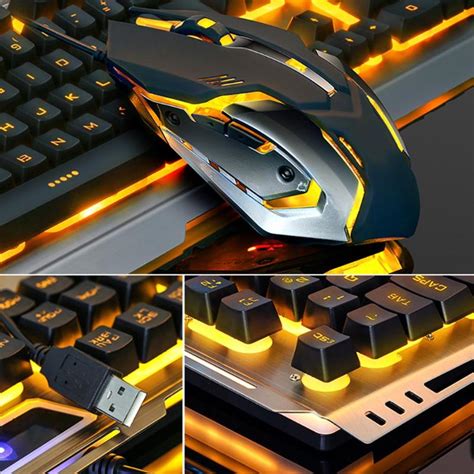 Alloyseed 104 Keys Backlight Wired Gaming Keyboard Mouse Set Mechanical